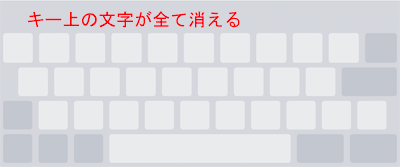 キー上の文字が消える