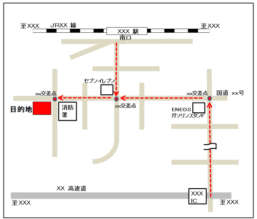 エクセルで作成したアクセス地図